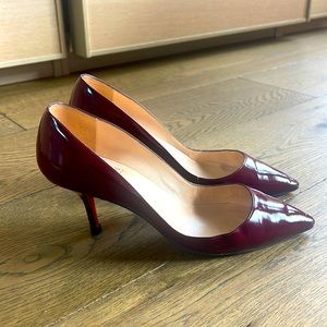 Christian Louboutin mid heel patent pumps
